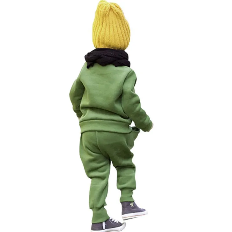 2pcs Kids Girl Boy Smile Face Tracksuit Jumper Sweatshirt Sets Clothing 2-6Y Children SM6