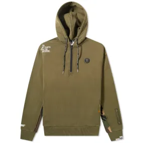 AAPE Half Zip Camo Detail HoodyKhaki