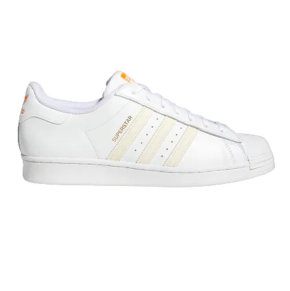 Adidas Men's Superstar Shoes - Cloud White / Ecru Tint / Orange Rush