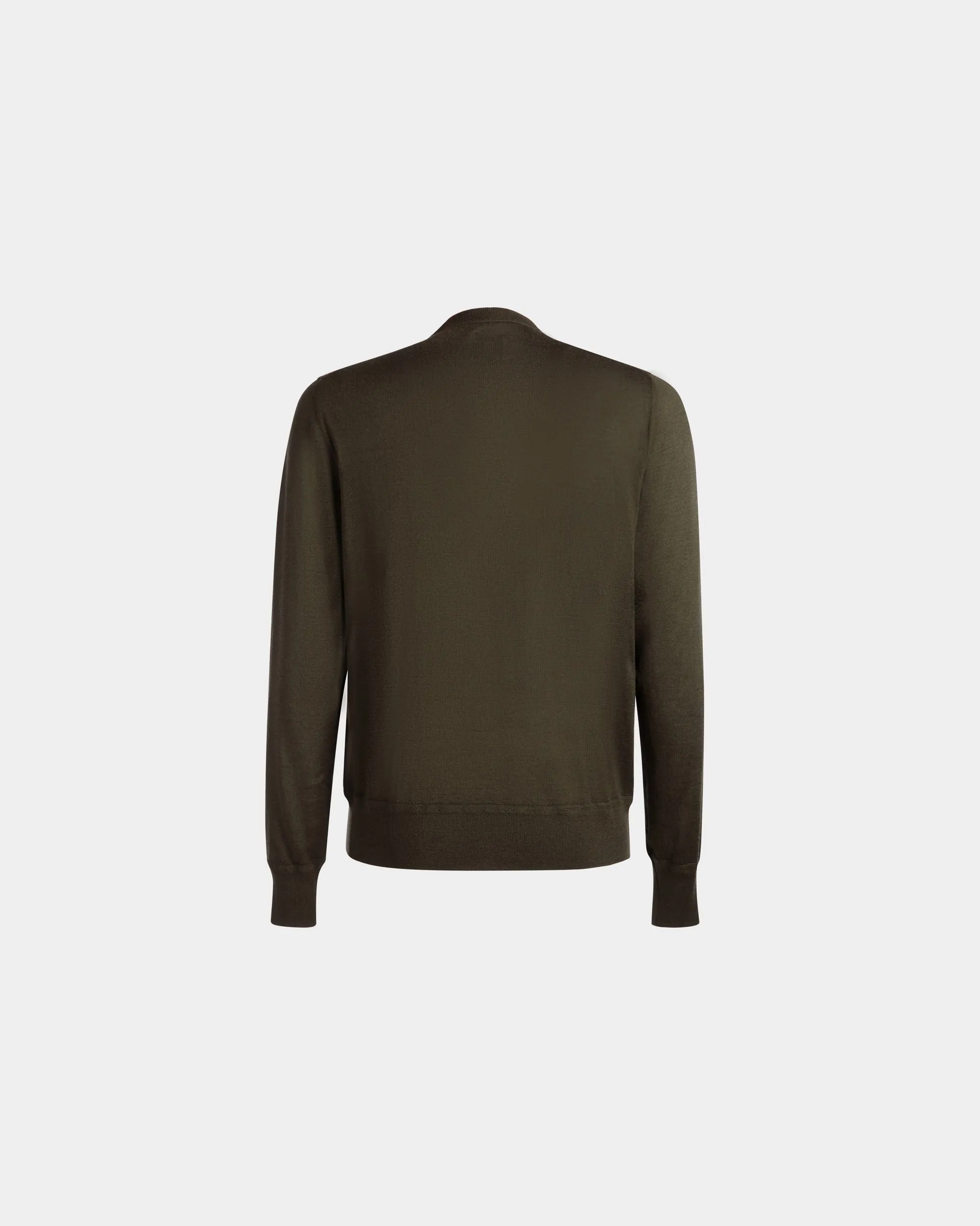 Adrien Brody Travel Collection Crewneck Sweater In Military Green Cashmere 