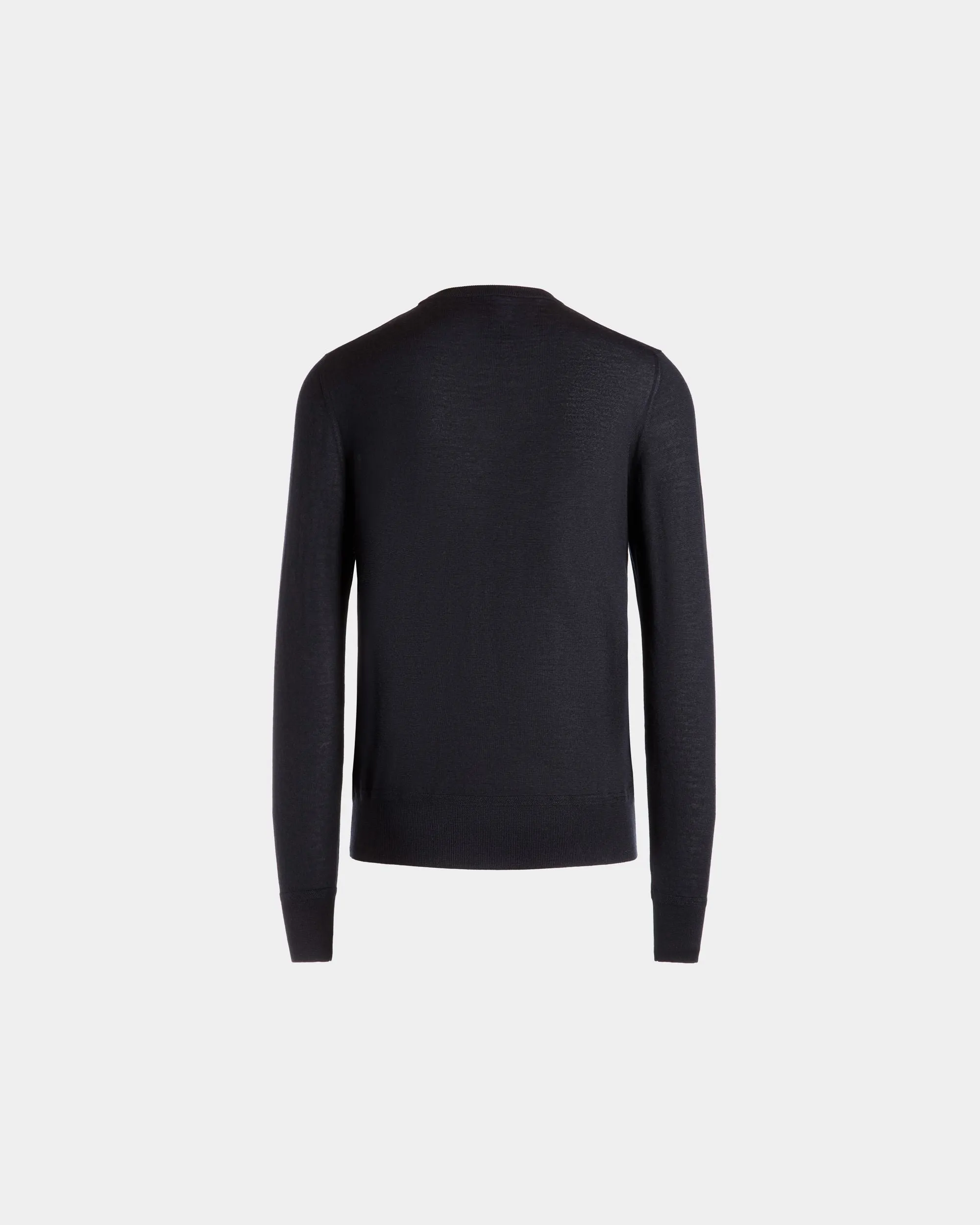 Adrien Brody Travel Collection Crewneck Sweater In Navy Blue Cashmere 