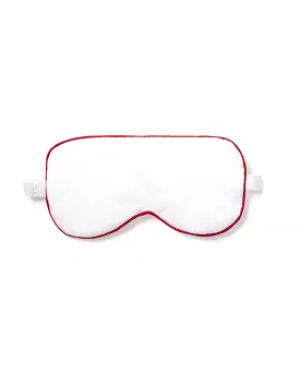 Adult's Sleep Mask in White with Red Piping