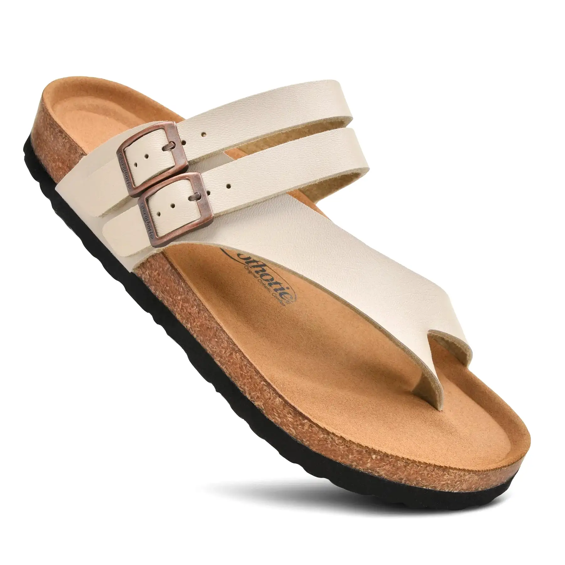 Aerothotic Kaizen Split Toe Comfort Slides in Cream