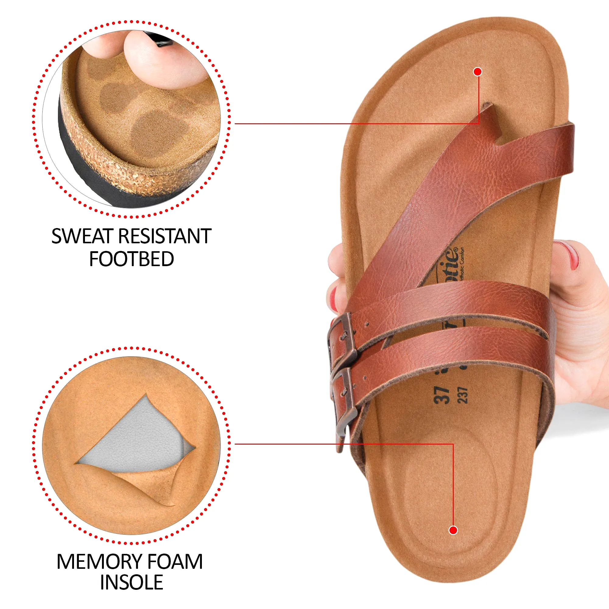 Aerothotic Kaizen Split Toe Comfort Slides in Cream