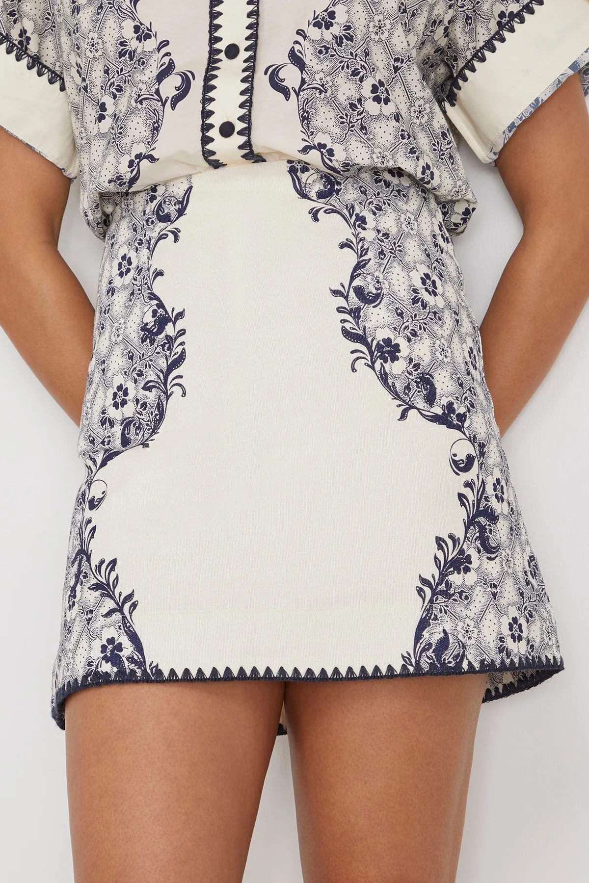 Airlie Skirt in Navy/Cream