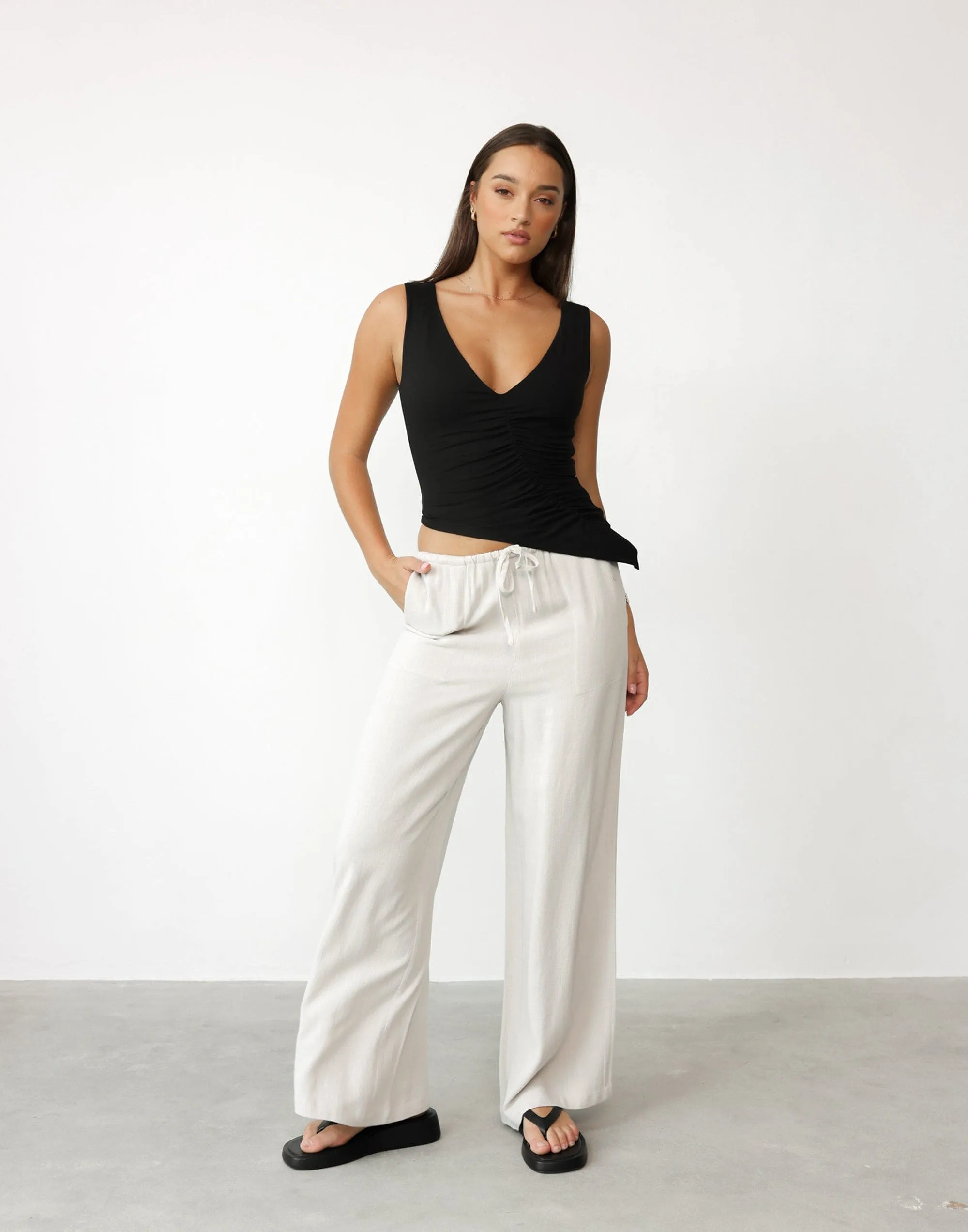 Amee Linen Pants (Latte)