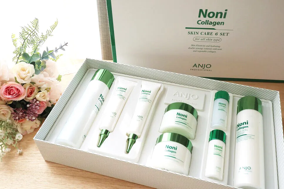 Anjo Noni Collagen 6pcs Special Skin care Set Anti Aging Wrinkle care Elastic anti-oxidant facial Soothing Nutrition skin care K