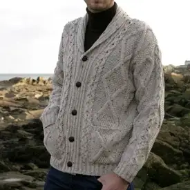 Aran Shawl Collar Cardigan [2 Colors]