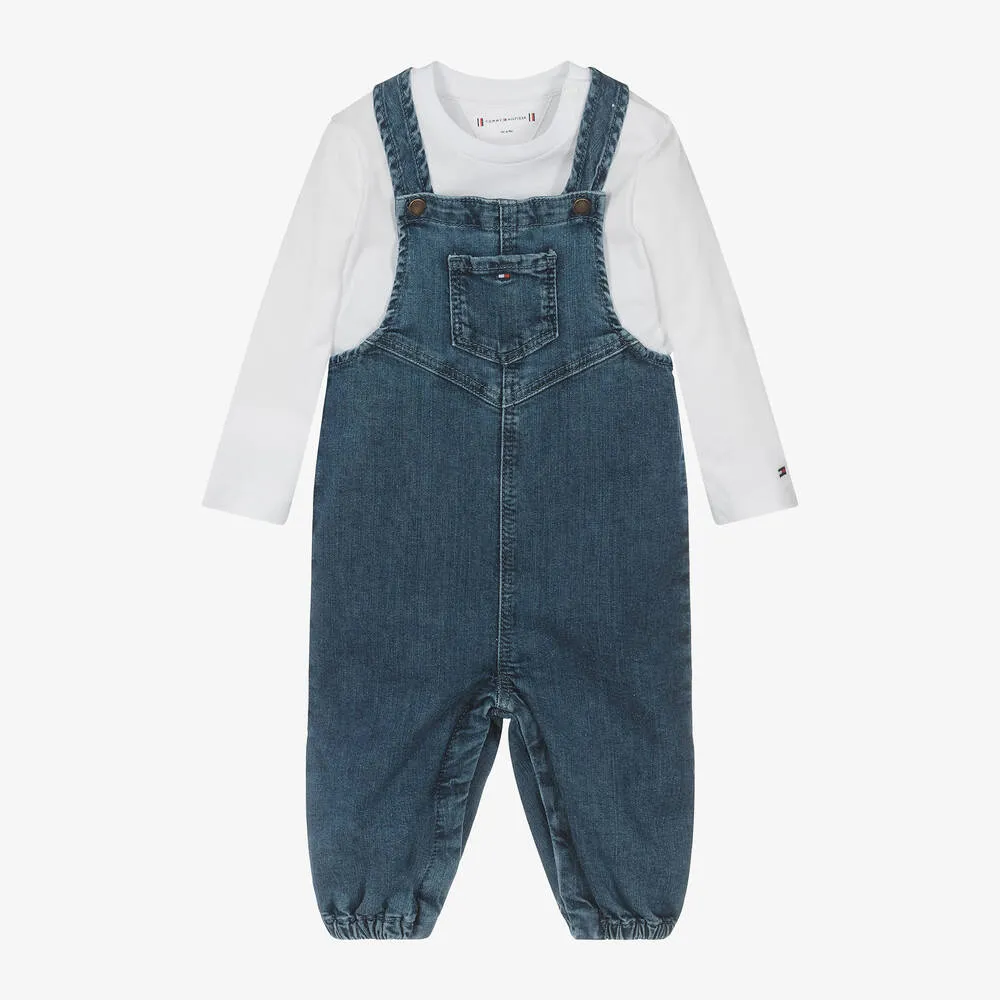 Baby Boys Blue Denim Dungaree Set