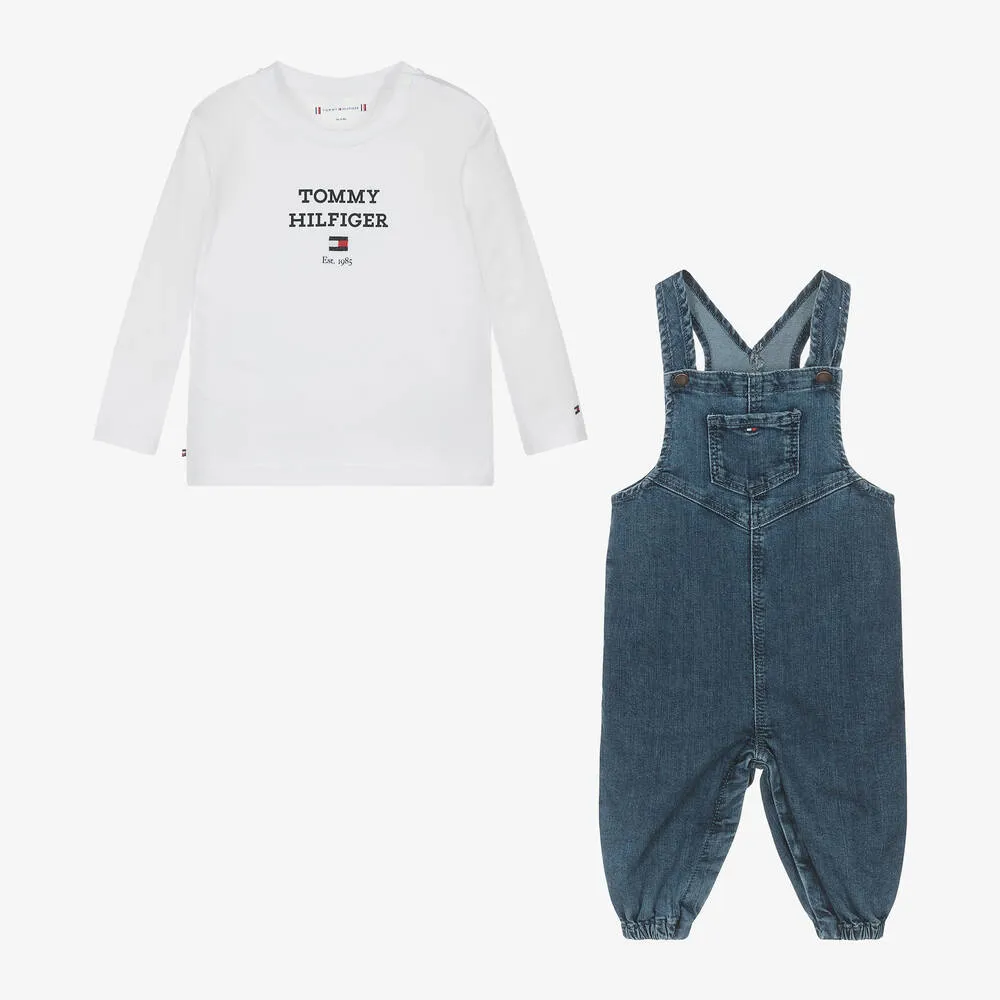 Baby Boys Blue Denim Dungaree Set