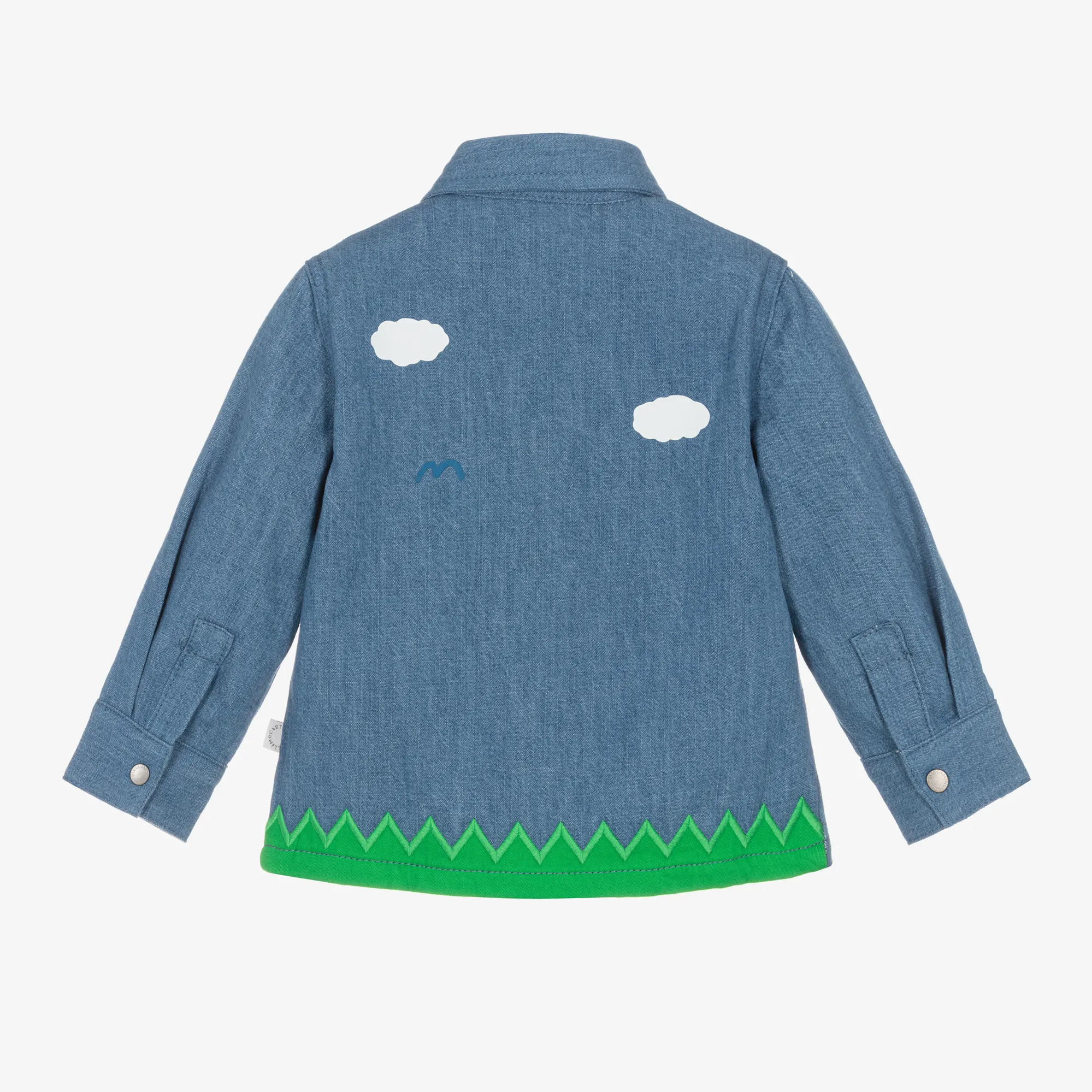 Baby Boys Blue Denim Farmyard Shirt