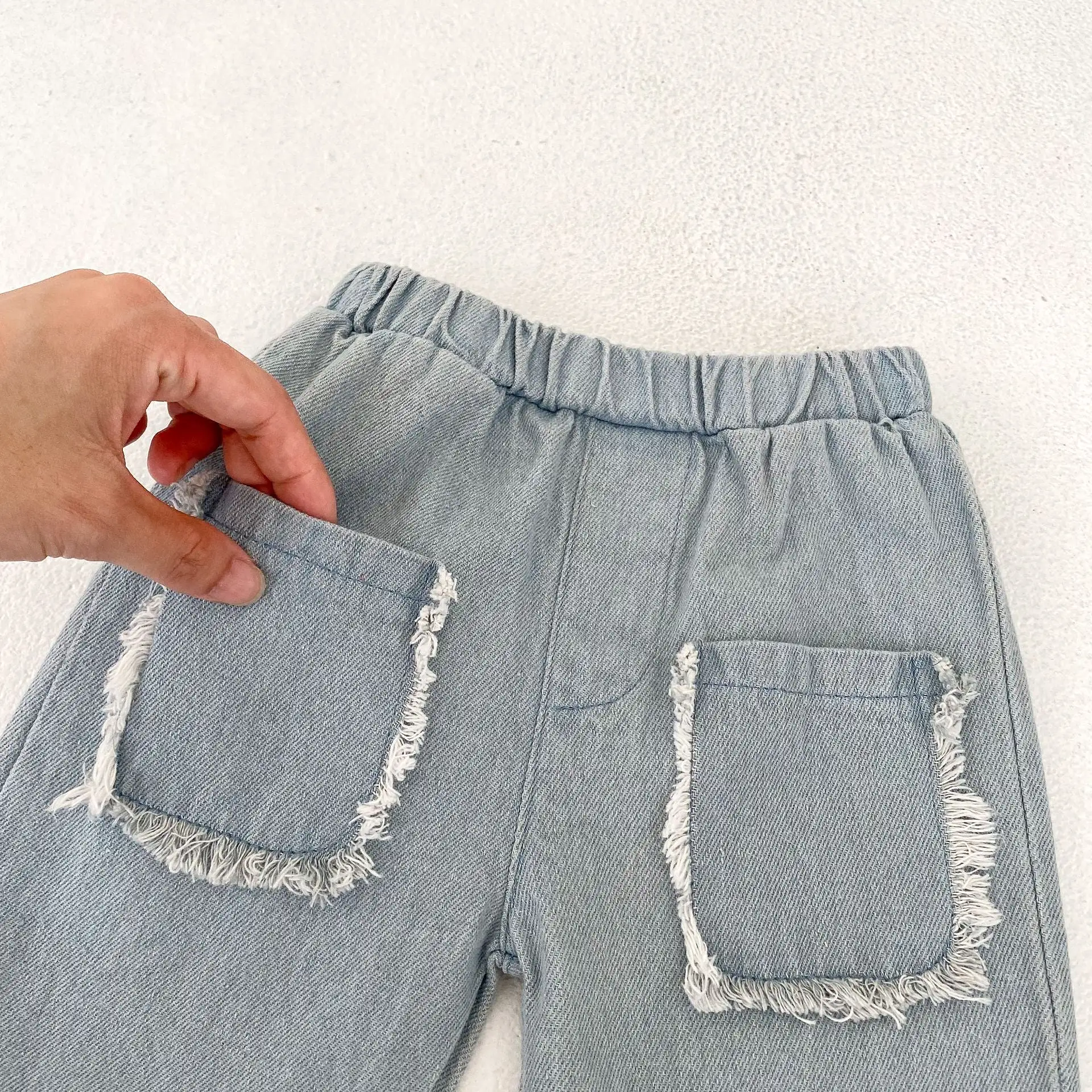 Baby Kid Unisex Solid Color Jeans Wholesale 230828276