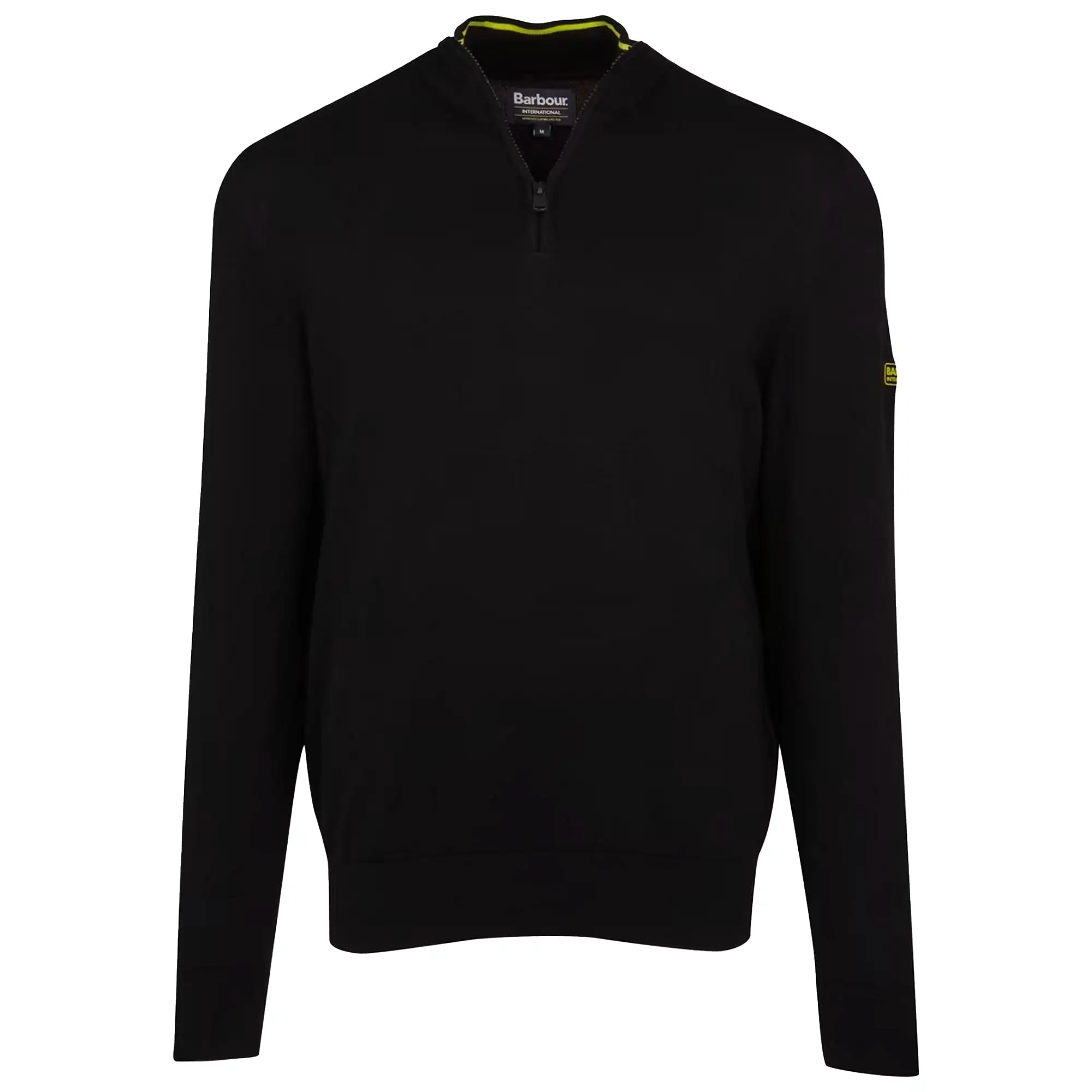 Barbour International Cotton Half Zip Knit - Black