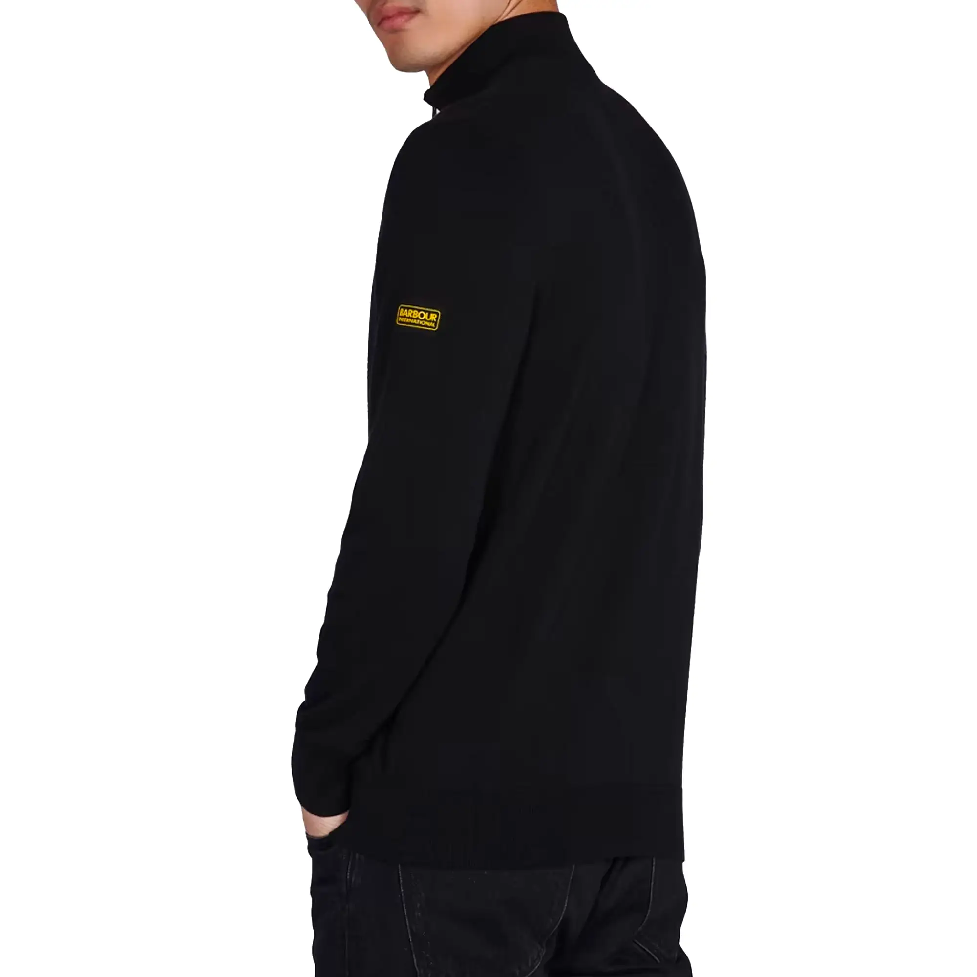 Barbour International Cotton Half Zip Knit - Black