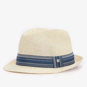 Barbour Men's Belford Trilby Hat in Ecru/Blue