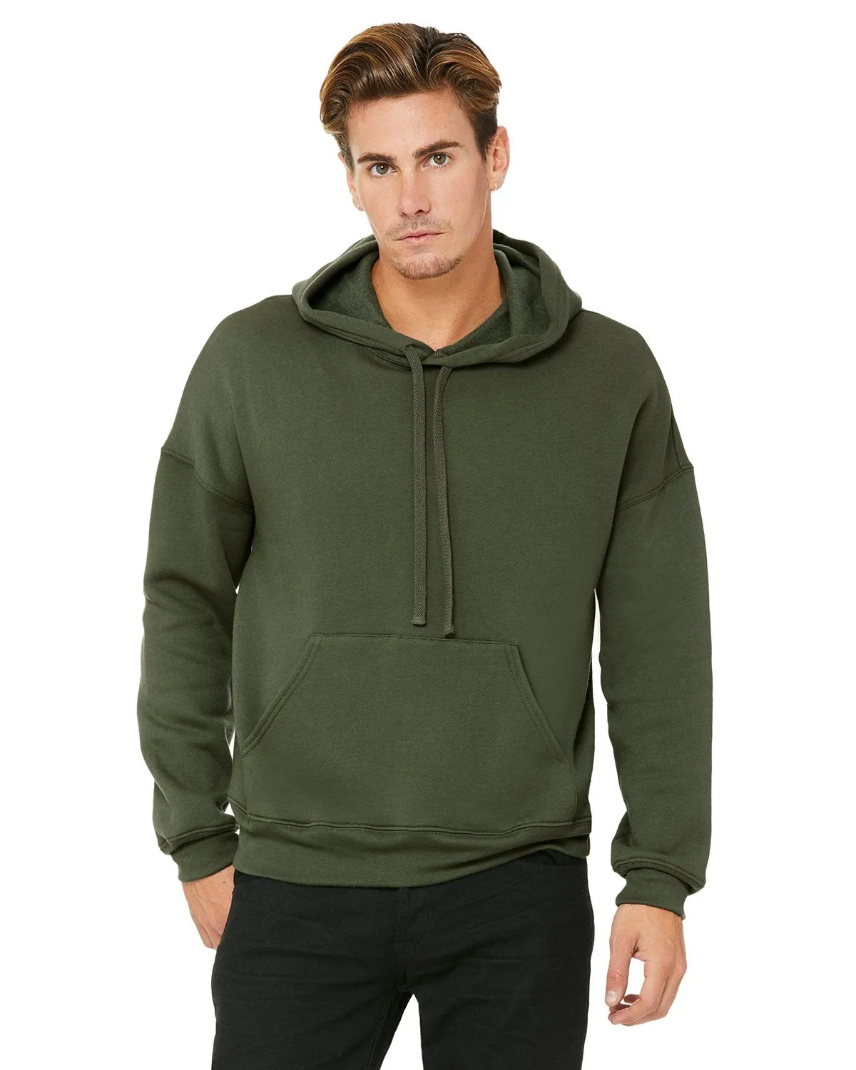 Bella + Canvas Unisex Sponge Fleece Pullover Hoodie 3729 Military Green