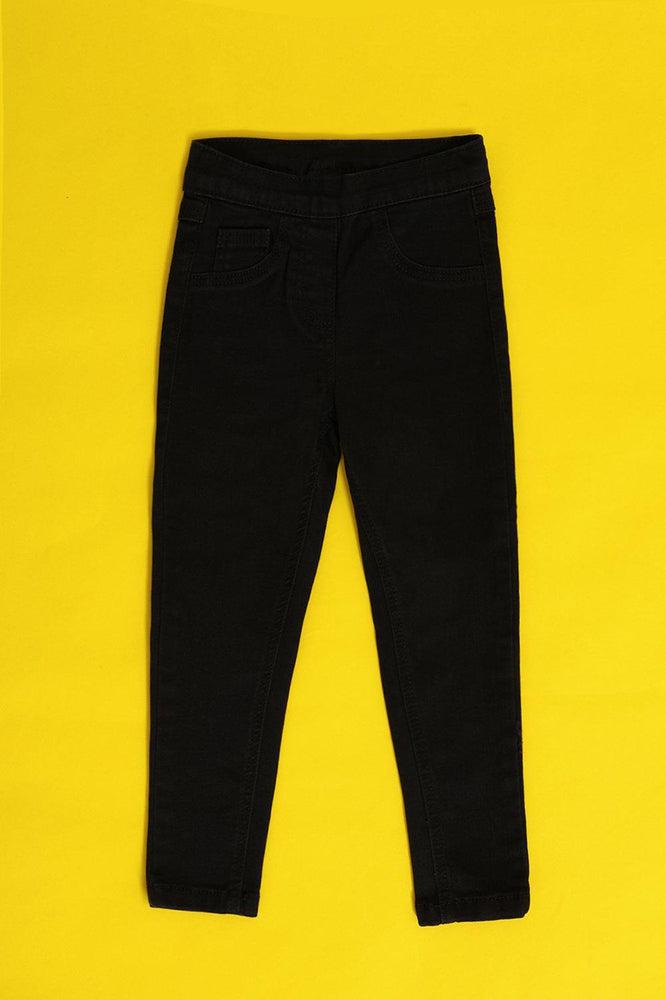 Black Fine Denim Baby Girl Jeggings