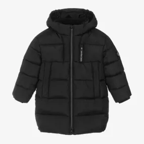  Black Hooded Puffer Coat