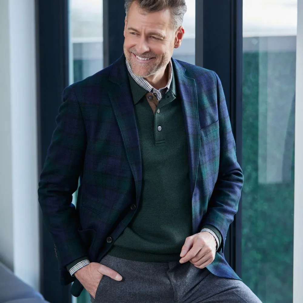 Black Watch Tartan Cashmere Blend Jacket by Viyella