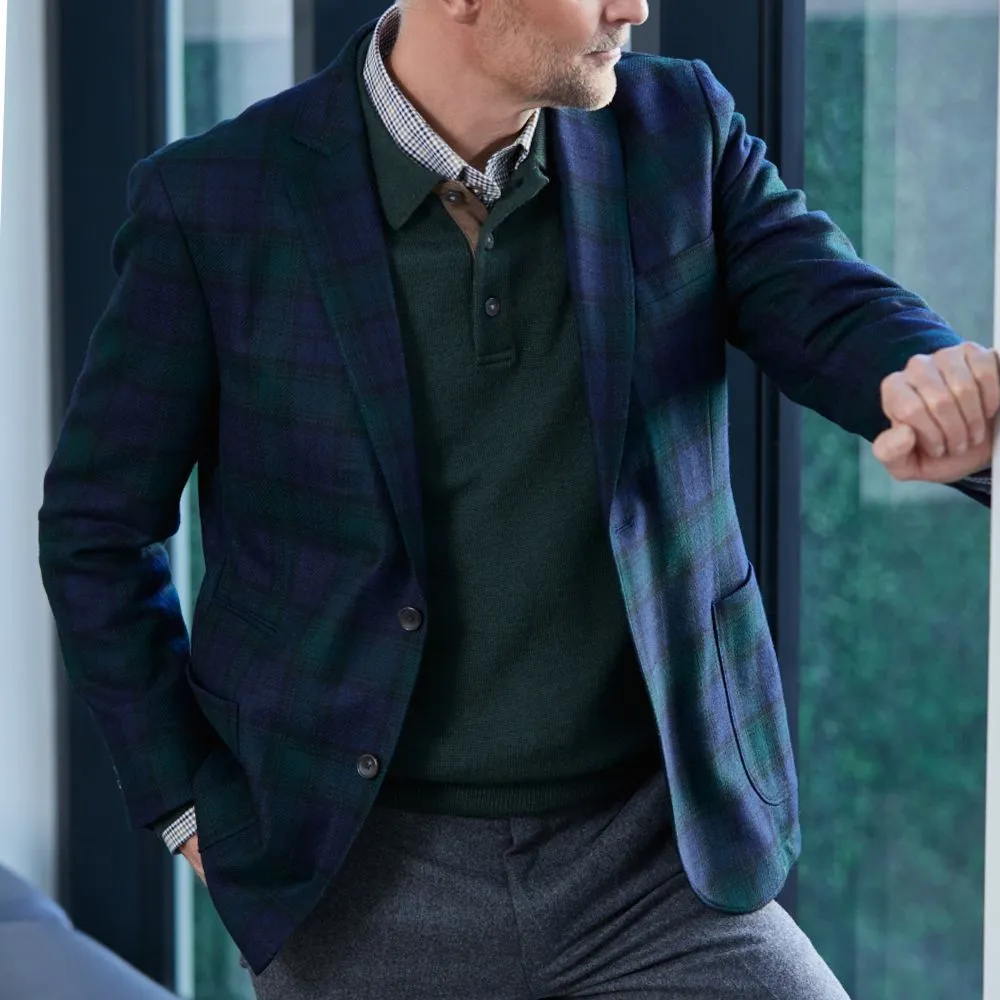 Black Watch Tartan Cashmere Blend Jacket by Viyella