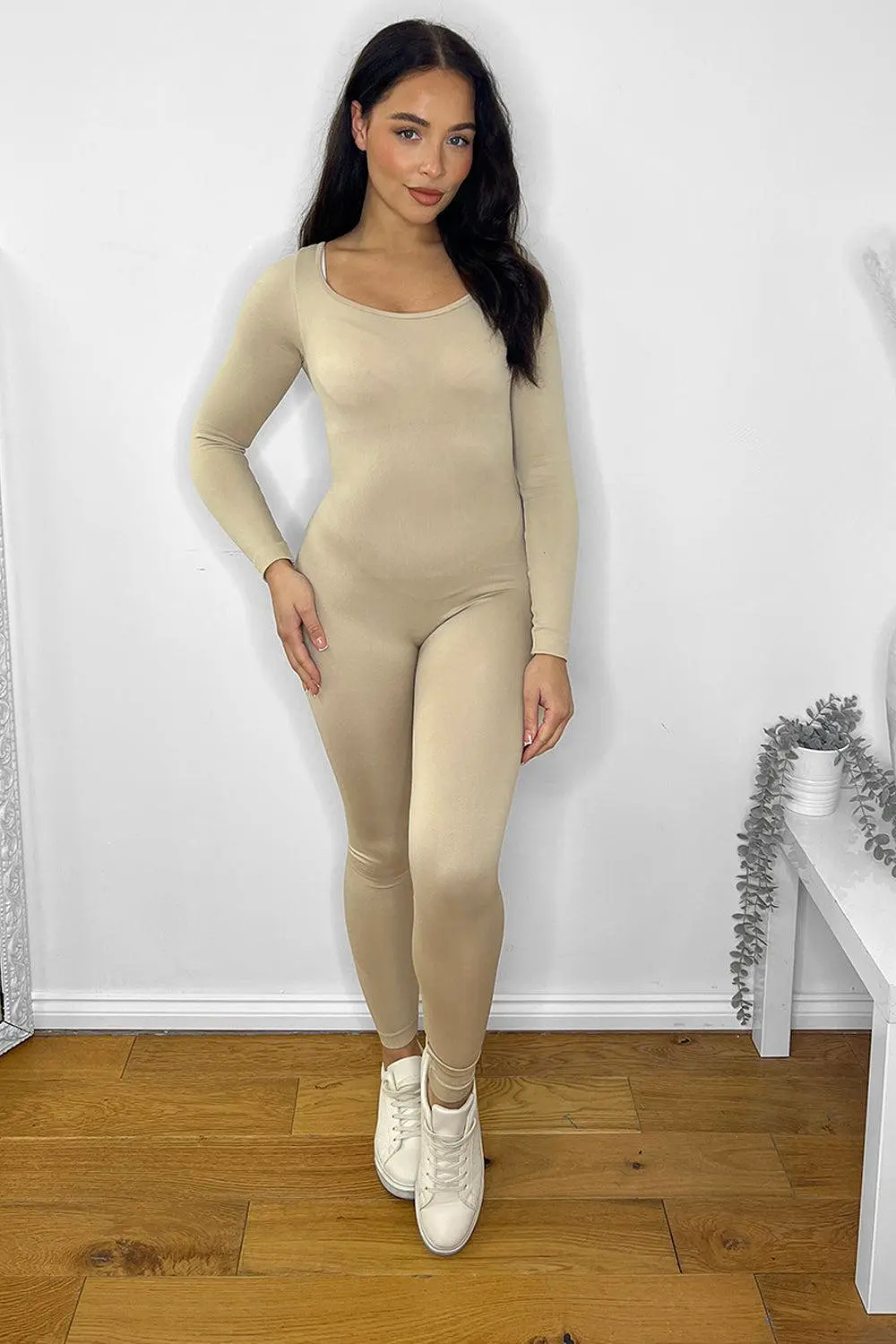 Bodyshaping Low Scoop Neckline Onesie Jumpsuit