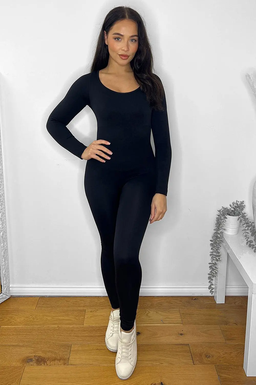 Bodyshaping Low Scoop Neckline Onesie Jumpsuit