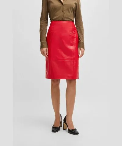 Boss Pencil skirt in lustrous leather