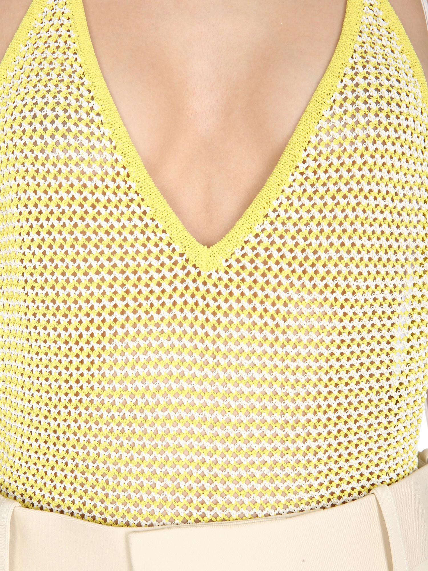 BOTTEGA VENETA    V-NECK COTTON KNIT BODYCON