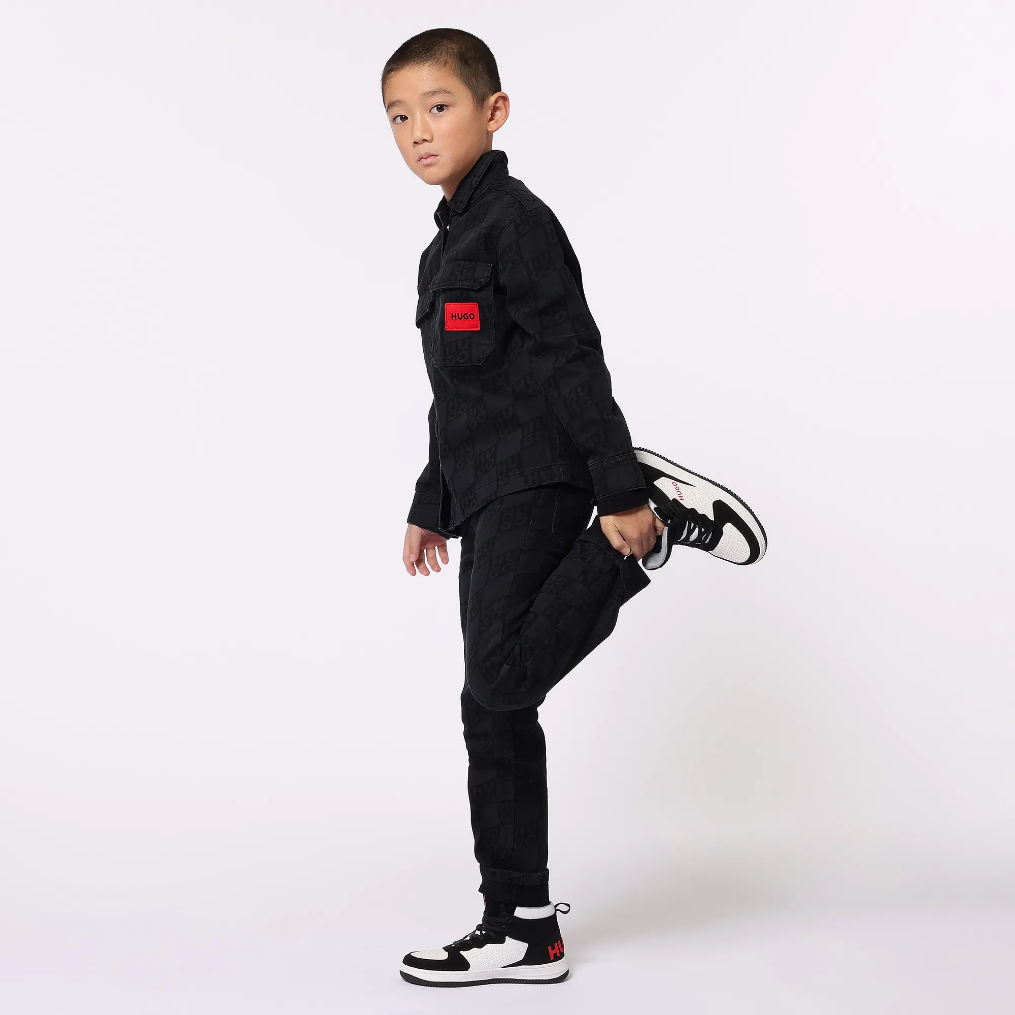 Boys Black Denim Overshirt