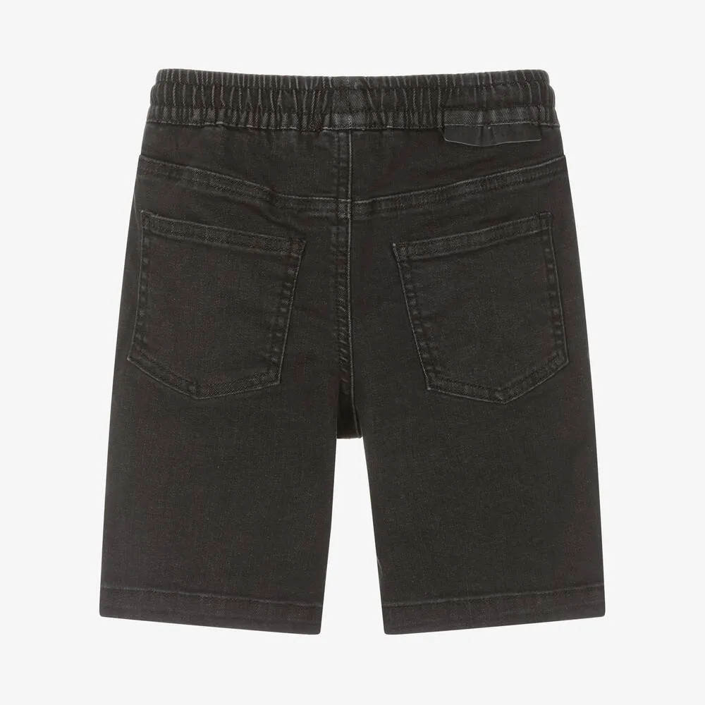 Boys Black Denim Shorts