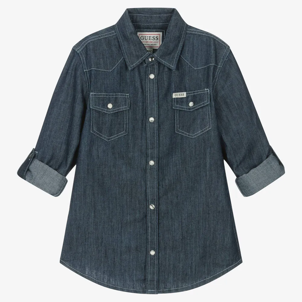 Boys Blue Cotton Denim Shirt