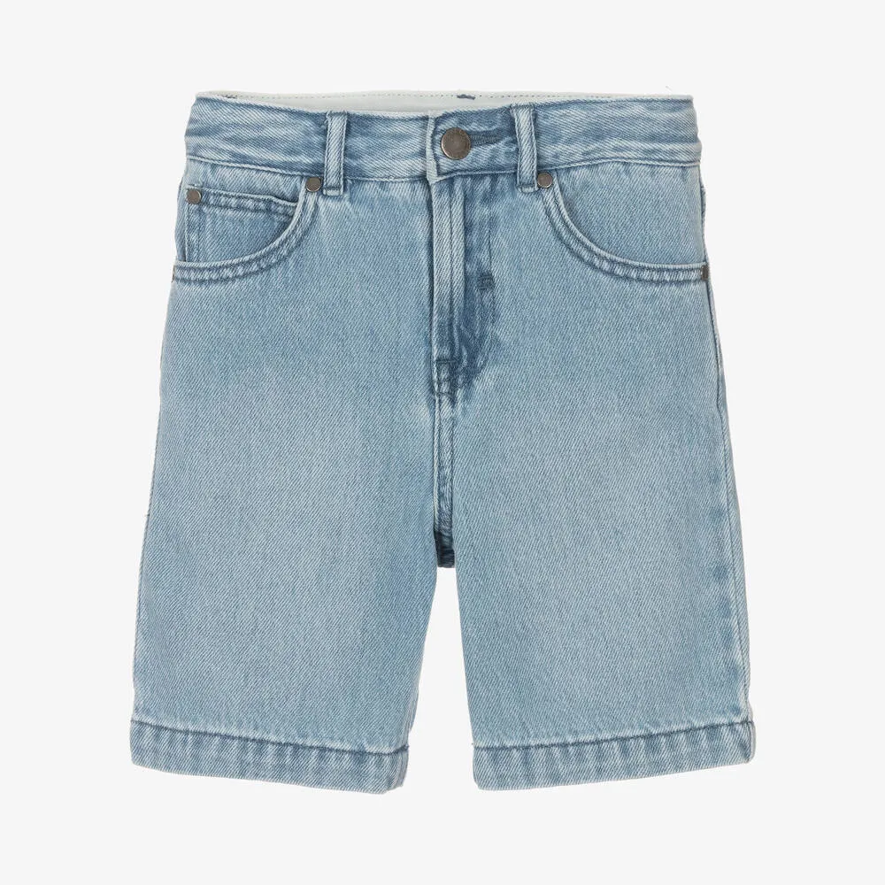 Boys Blue Cotton Denim Shorts