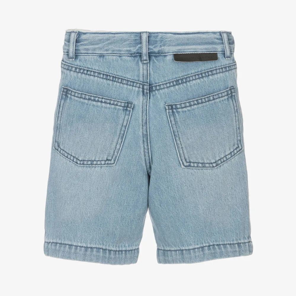 Boys Blue Cotton Denim Shorts