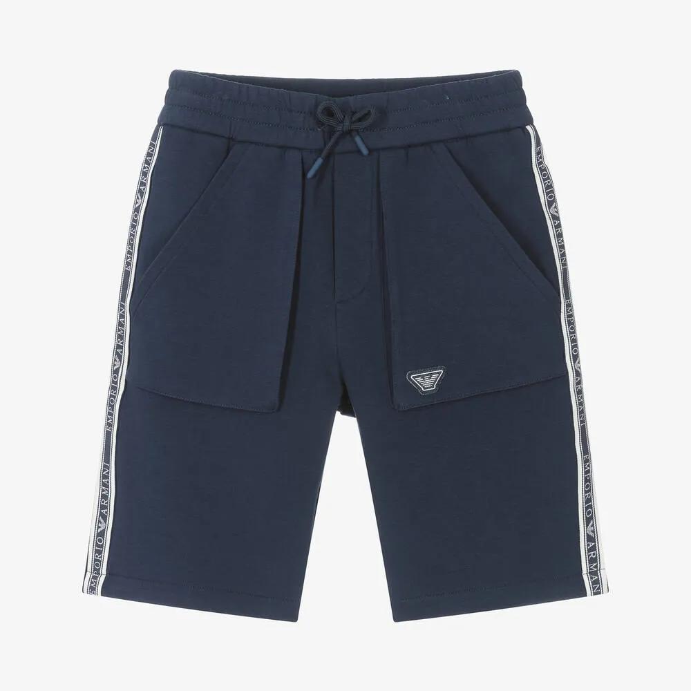 Boys Blue Cotton Jersey Bermuda Shorts