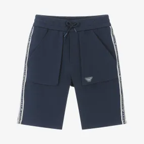 Boys Blue Cotton Jersey Bermuda Shorts