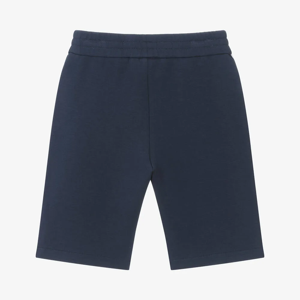 Boys Blue Cotton Jersey Bermuda Shorts