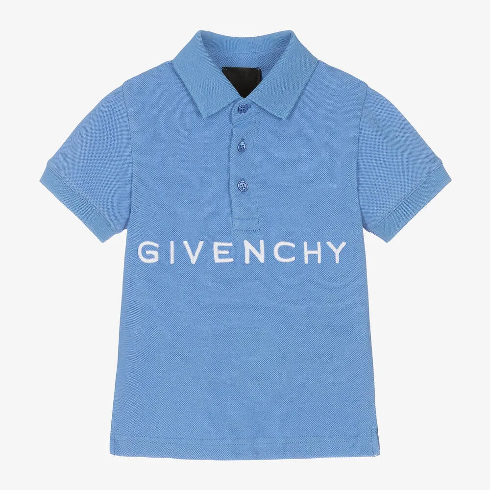 Boys Blue Cotton Polo Shirt