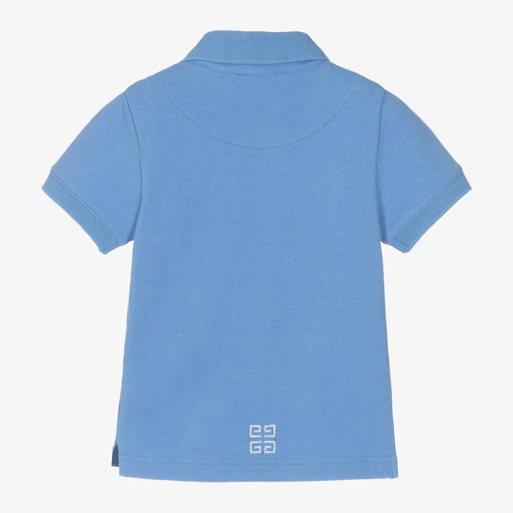 Boys Blue Cotton Polo Shirt