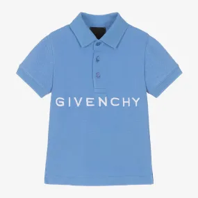 Boys Blue Cotton Polo Shirt