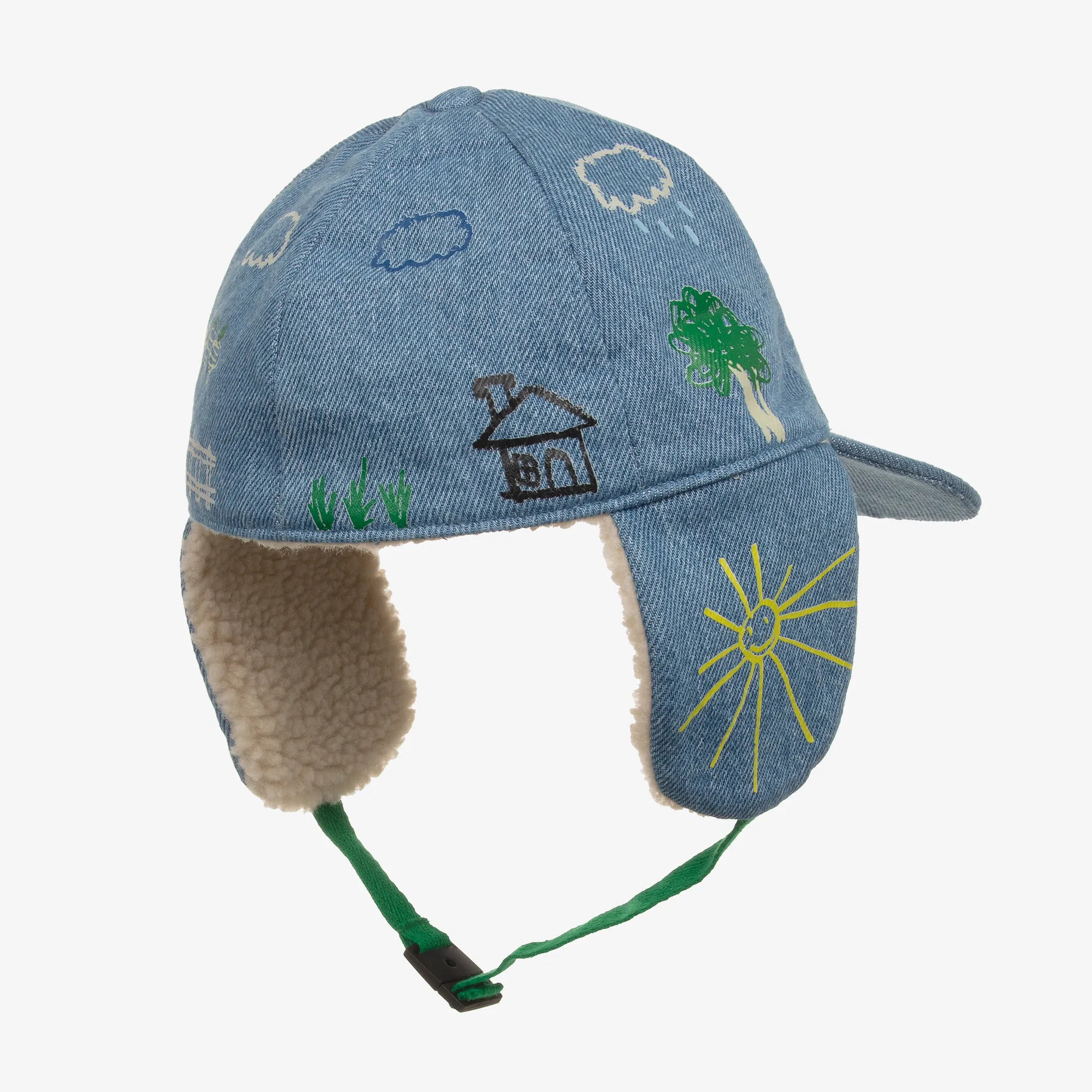 Boys Blue Denim Deerstalker Hat