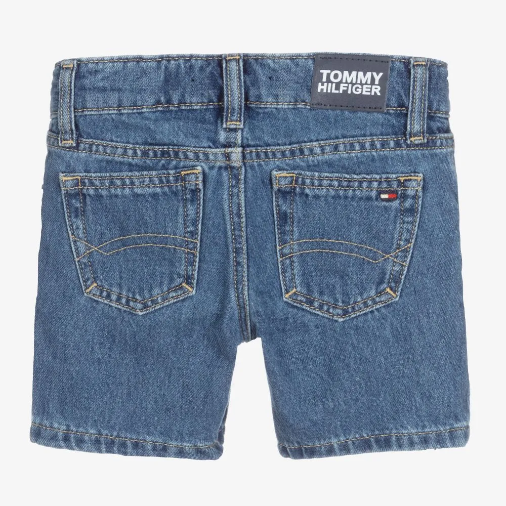 Boys Blue Denim Logo Shorts