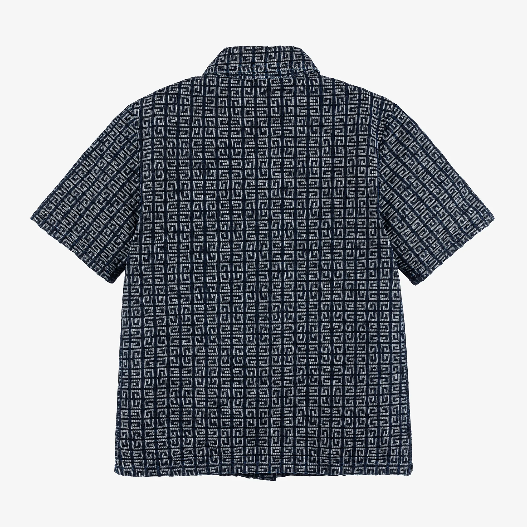 Boys Blue Jacquard Denim 4G Shirt