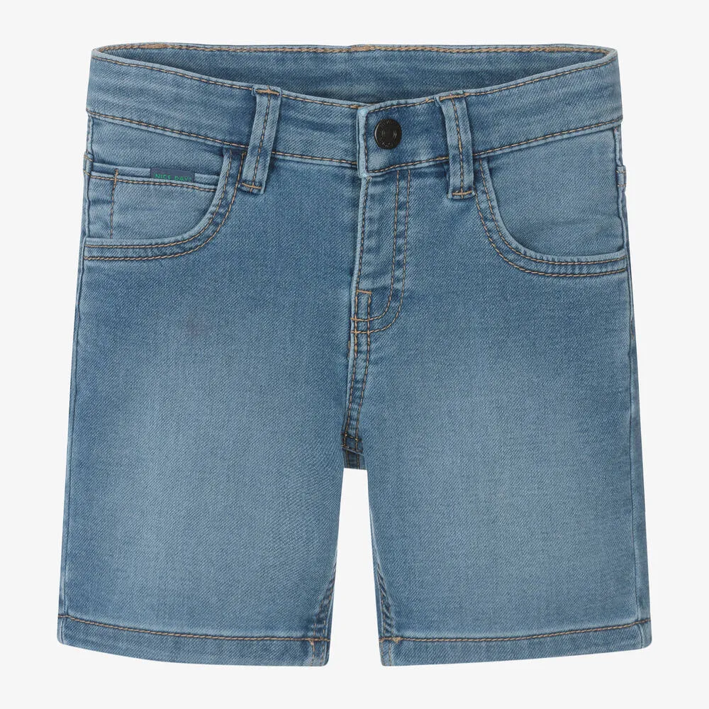 Boys Blue Jersey Denim Cotton Shorts