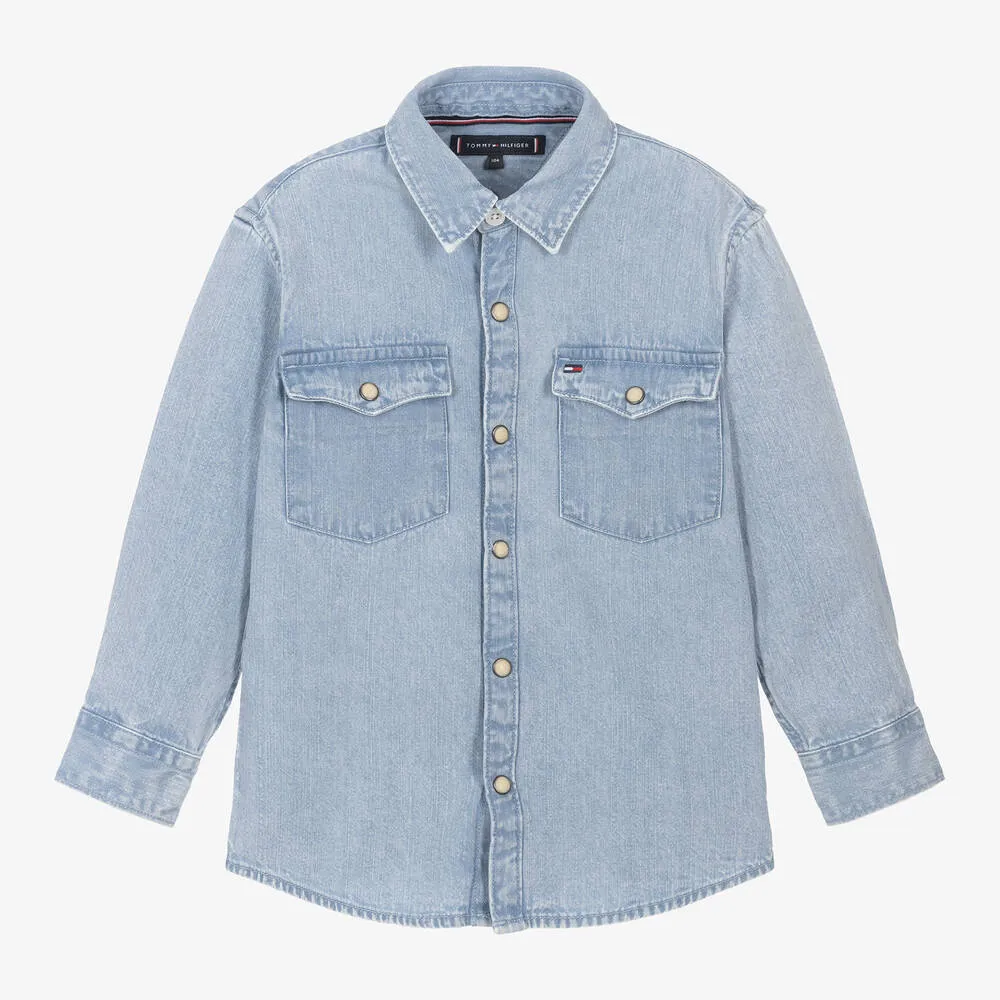 Boys Blue Wash Denim Shirt