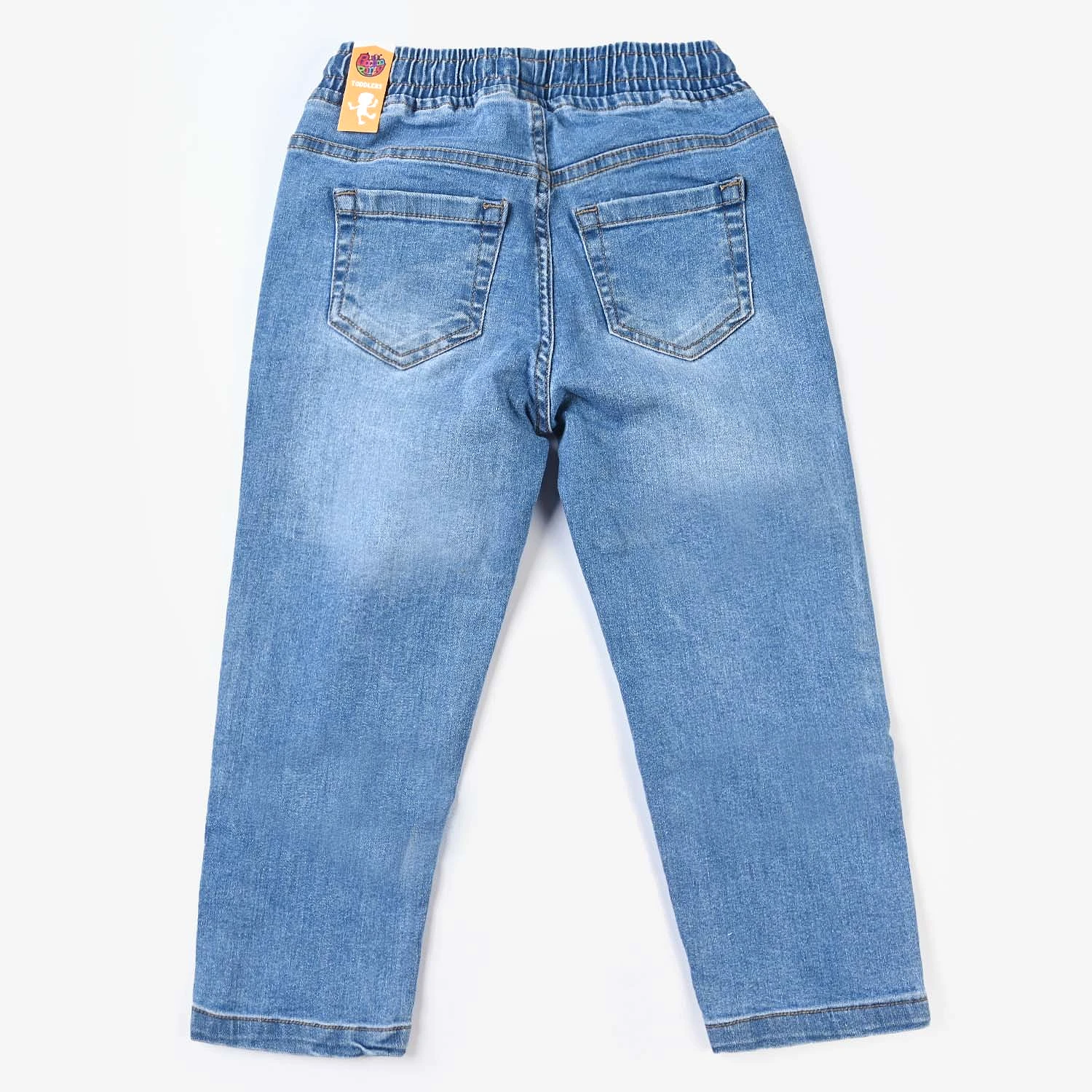 Boys Denim Pant Knee Patch-MD.Blue