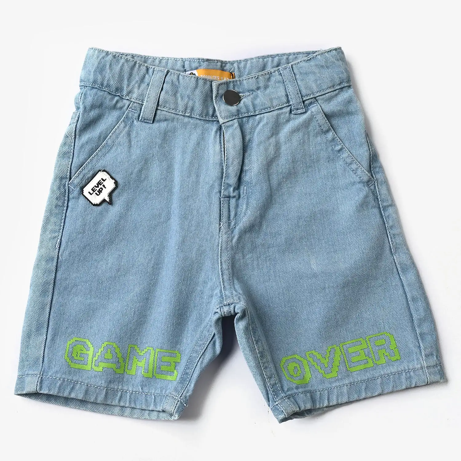 Boys Denim rigid Short Game Over-LIGHT BLUE