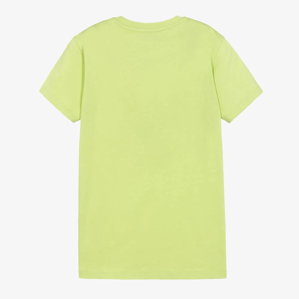 Boys Green Cotton Mouse Logo T-Shirt