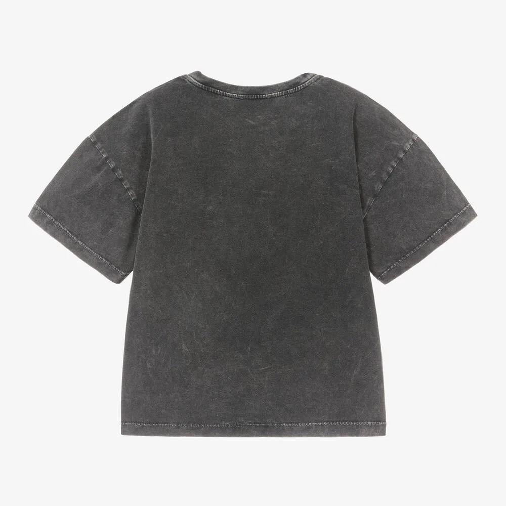 Boys Grey Cotton T-Shirt