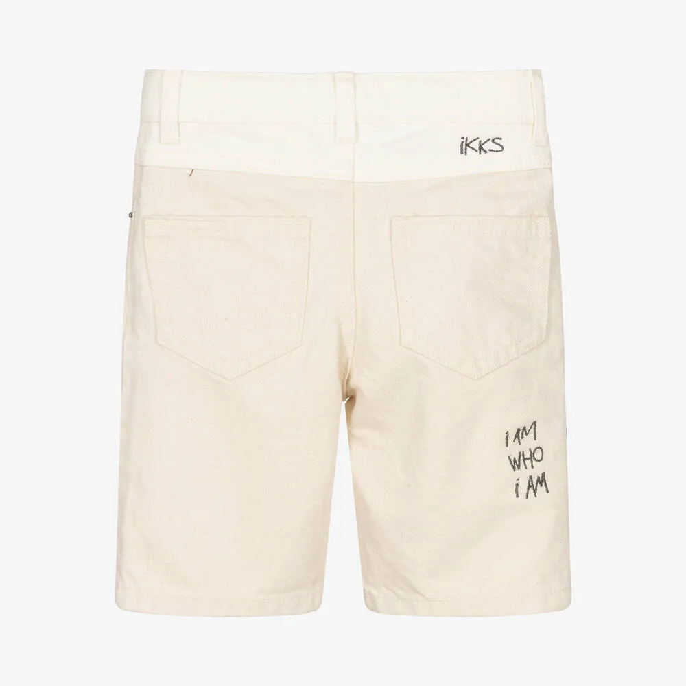 Boys Ivory Denim Shorts