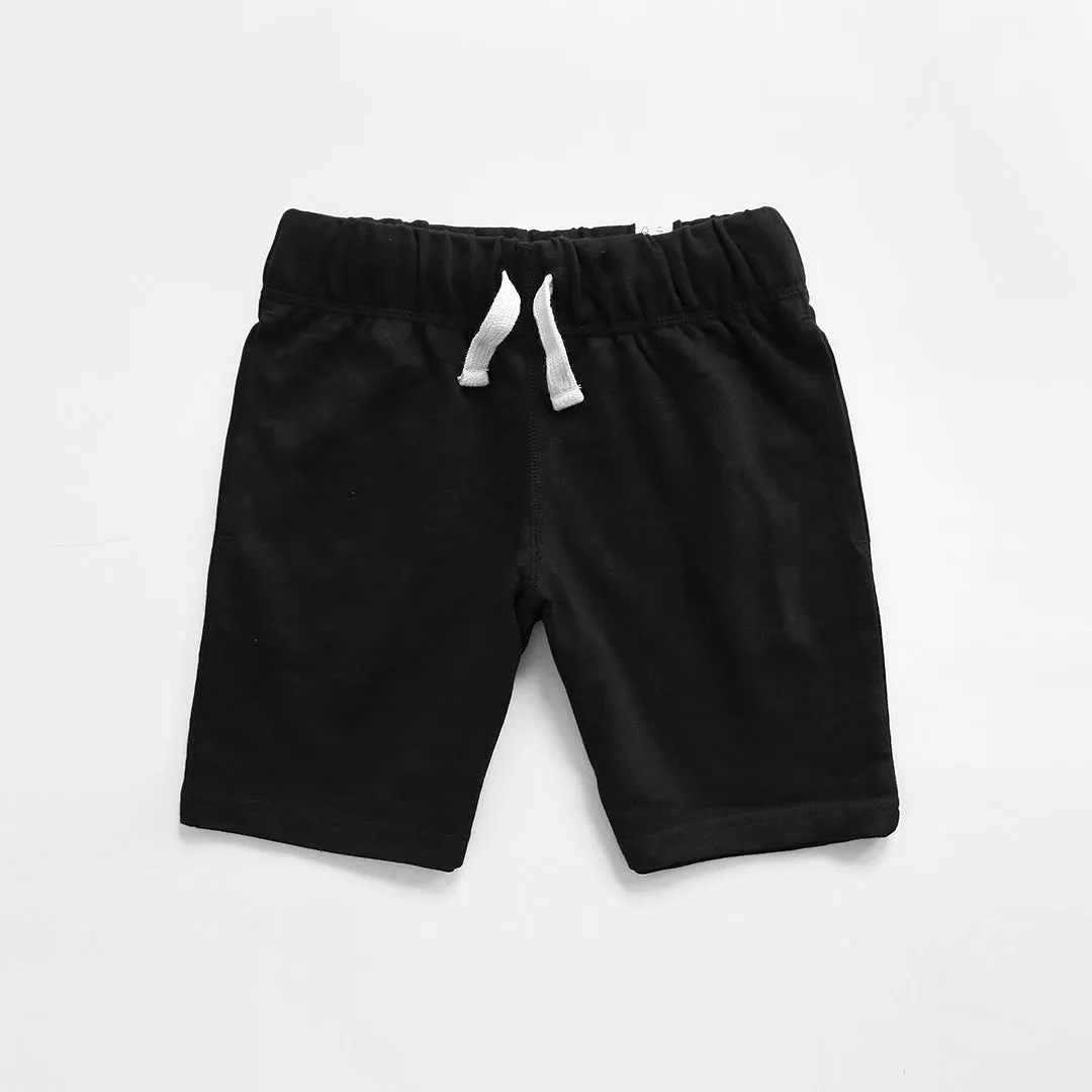 Boys Soft Cotton Black Pique Short